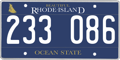 RI license plate 233086