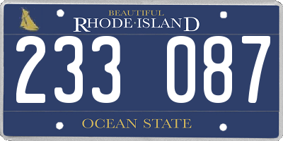 RI license plate 233087