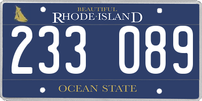 RI license plate 233089