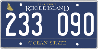 RI license plate 233090