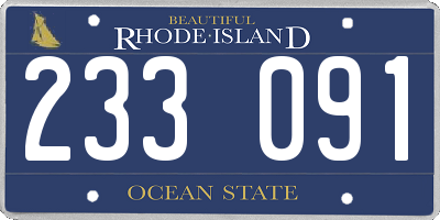 RI license plate 233091