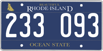 RI license plate 233093