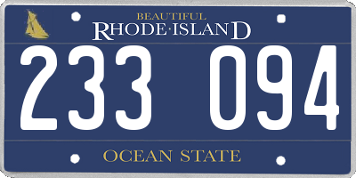 RI license plate 233094