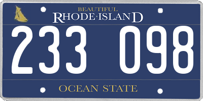 RI license plate 233098