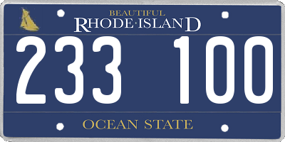 RI license plate 233100