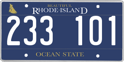 RI license plate 233101