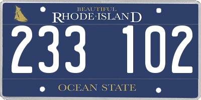 RI license plate 233102