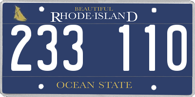 RI license plate 233110