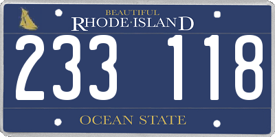 RI license plate 233118