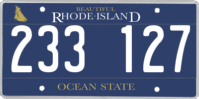 RI license plate 233127