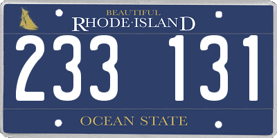 RI license plate 233131