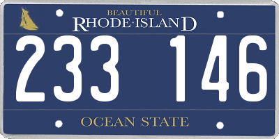 RI license plate 233146