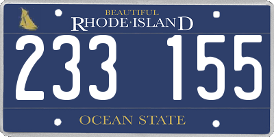 RI license plate 233155