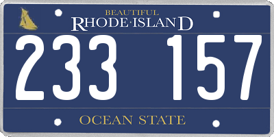 RI license plate 233157