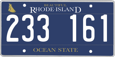 RI license plate 233161