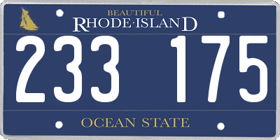 RI license plate 233175