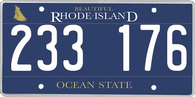 RI license plate 233176