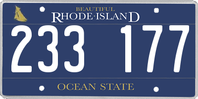 RI license plate 233177