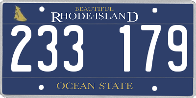 RI license plate 233179