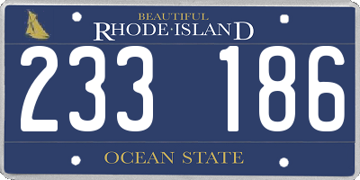 RI license plate 233186