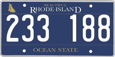 RI license plate 233188