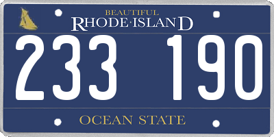 RI license plate 233190