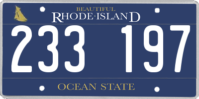 RI license plate 233197