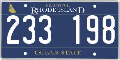 RI license plate 233198