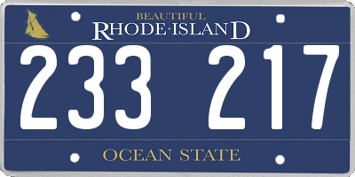 RI license plate 233217