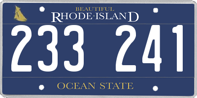 RI license plate 233241