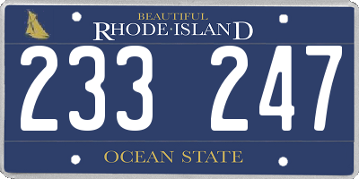 RI license plate 233247