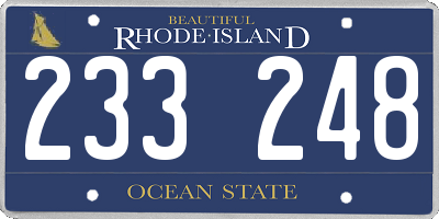 RI license plate 233248