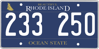 RI license plate 233250