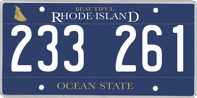 RI license plate 233261