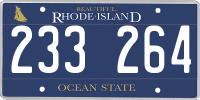 RI license plate 233264