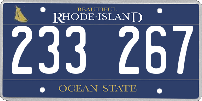 RI license plate 233267
