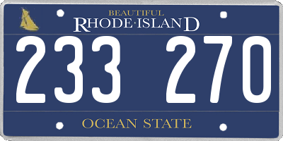 RI license plate 233270