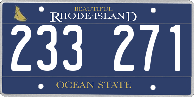 RI license plate 233271