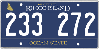 RI license plate 233272