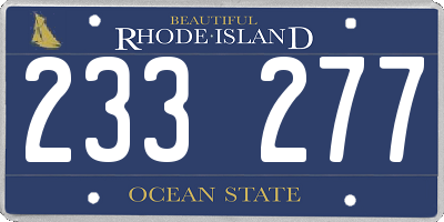 RI license plate 233277