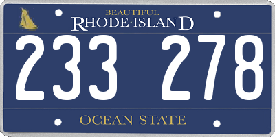 RI license plate 233278