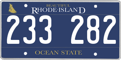 RI license plate 233282