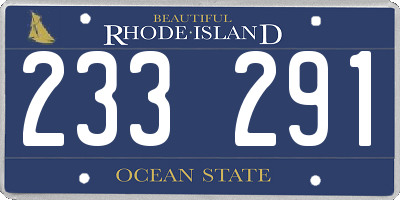 RI license plate 233291