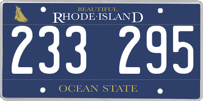 RI license plate 233295