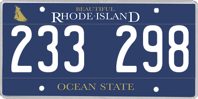 RI license plate 233298