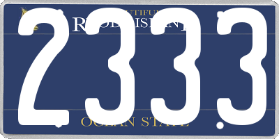 RI license plate 2333