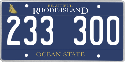 RI license plate 233300