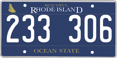 RI license plate 233306