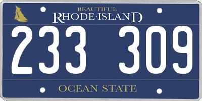 RI license plate 233309