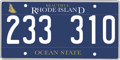 RI license plate 233310